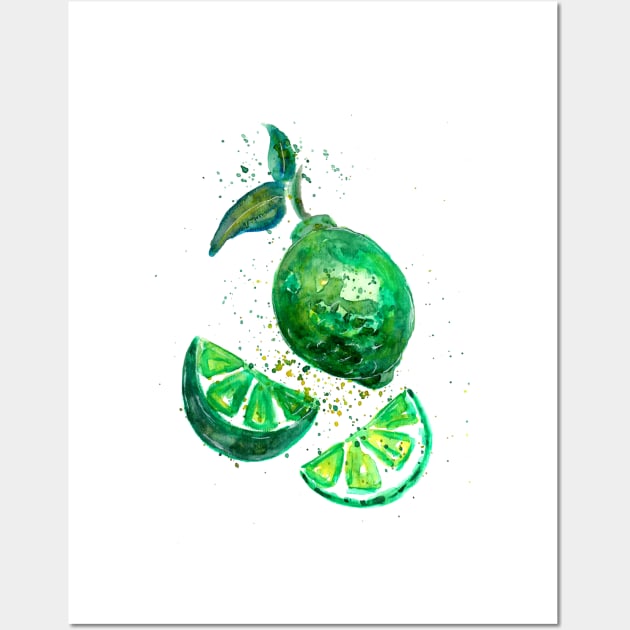 Green Lime Fruits Wall Art by ZeichenbloQ